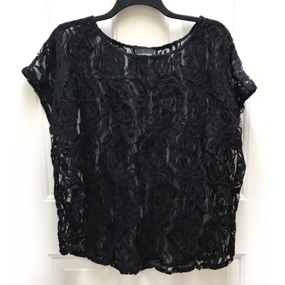 Lane Bryant black lace gothic blouse 14/16 1X 2X